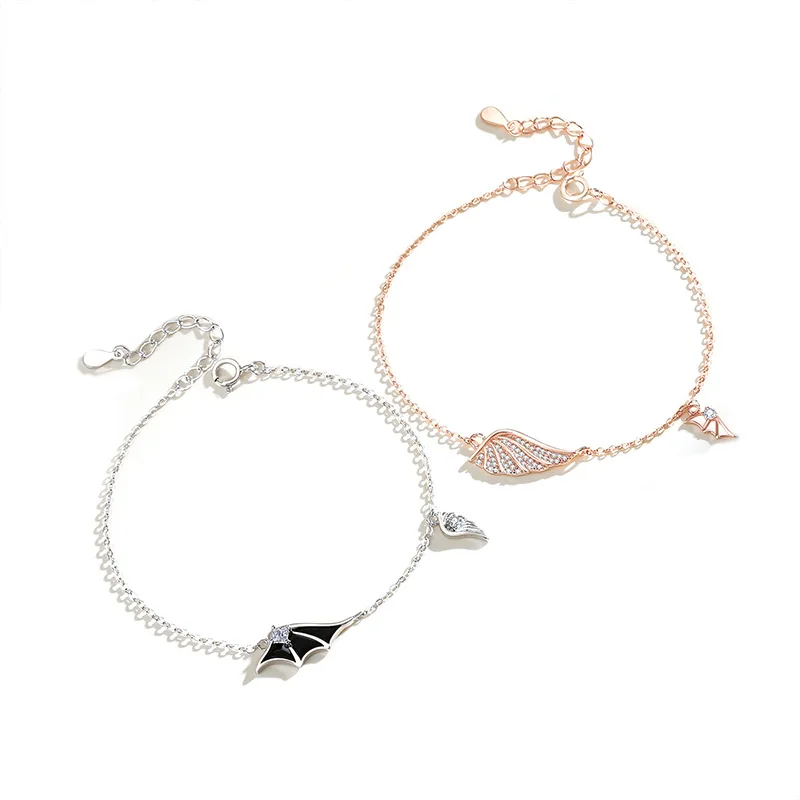 

Браслет из серебра 100% пробы с ангелом и демоном