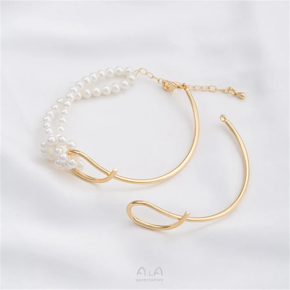 Полукруглый браслет 14-каратное золото аксессуары ручная работа сделай сам