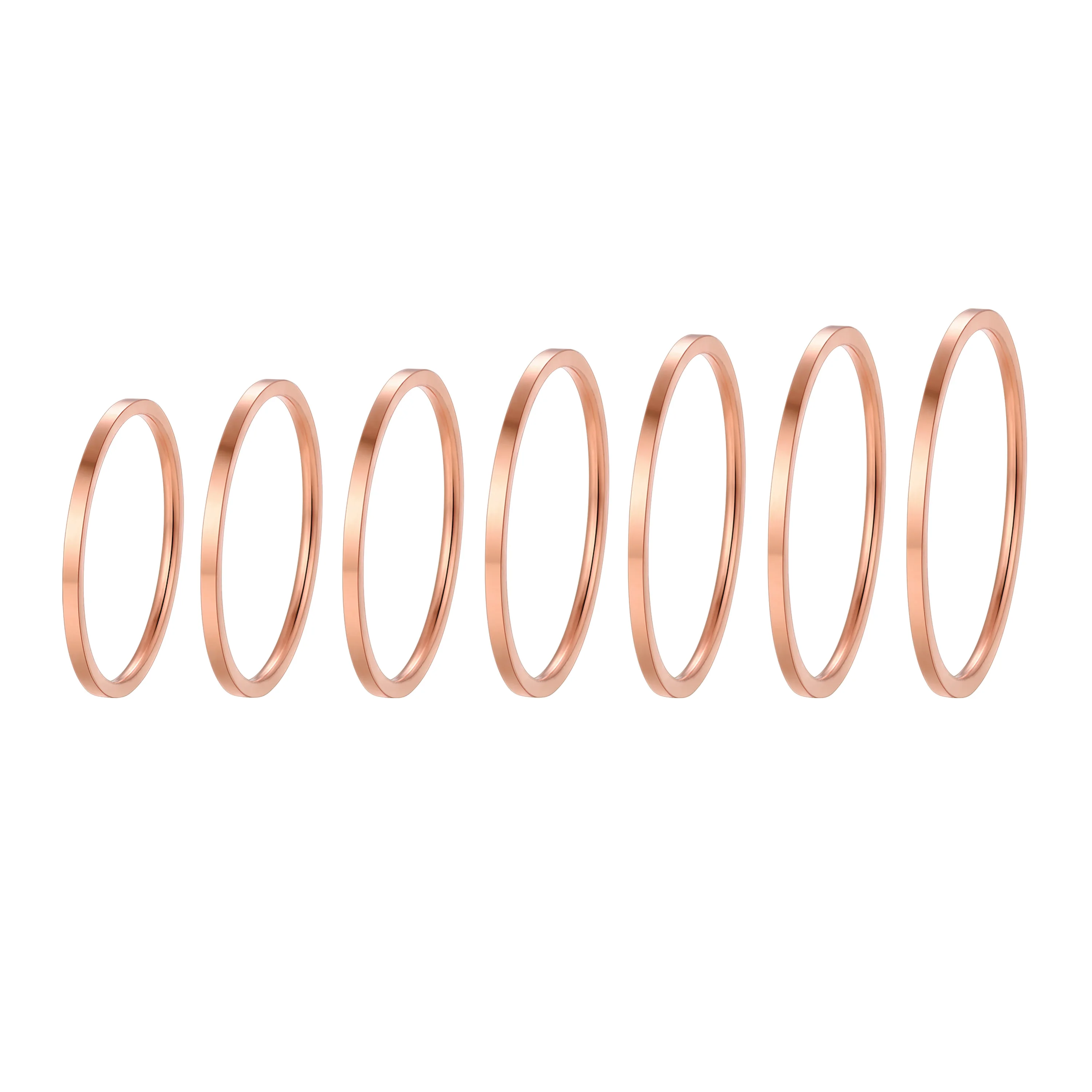 

7 PCS Knuckle Ring Set for Women Thin Plain Band Stainless Steel Stacking Midi Finger Rings Set Jewelry Comfort Fit BM148