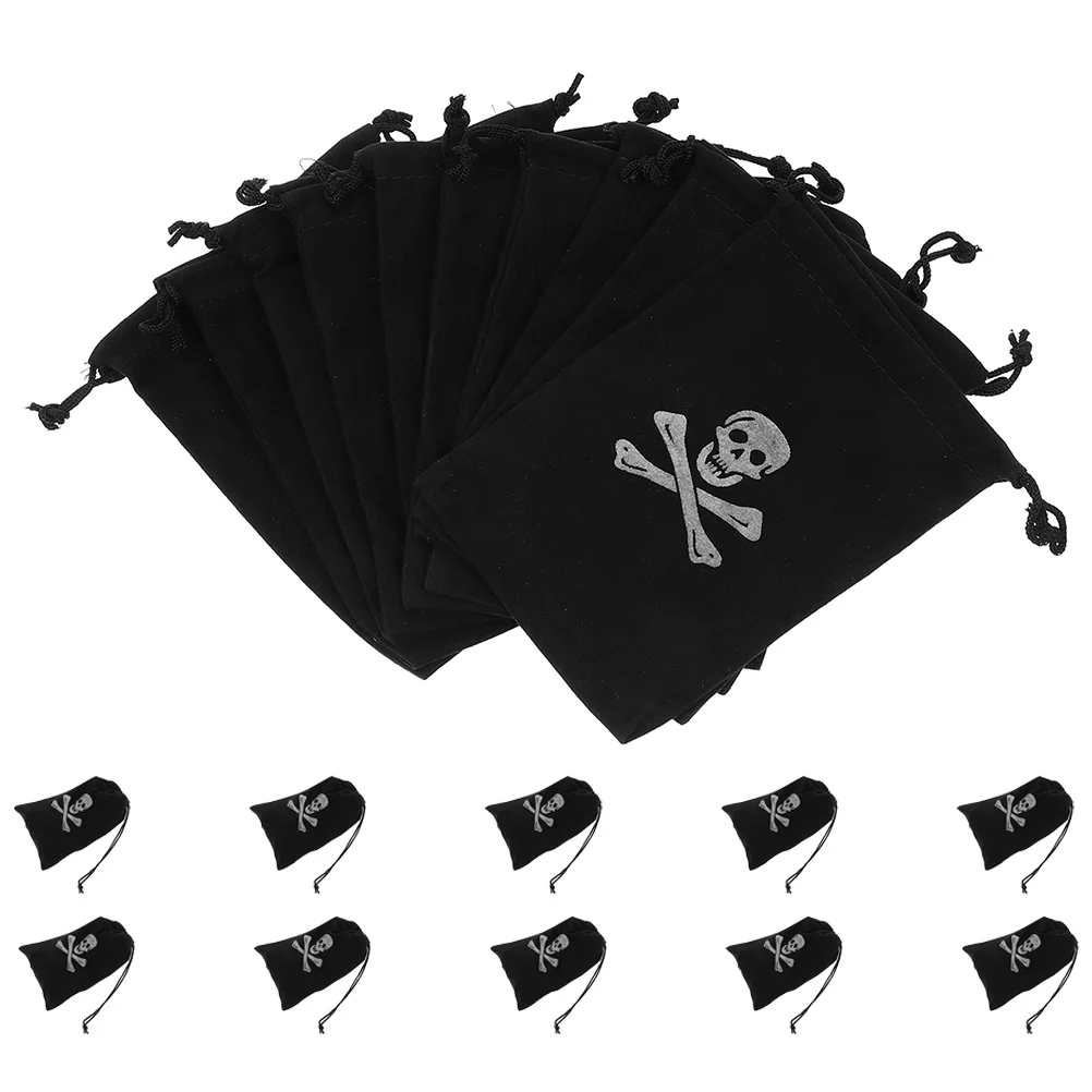 

Halloween Pouch Drawstring Gift Pirate Candy Treat Gold Coins Treasure Prop Money Black Loot Jewelry Backpacks Goodie Coin Party