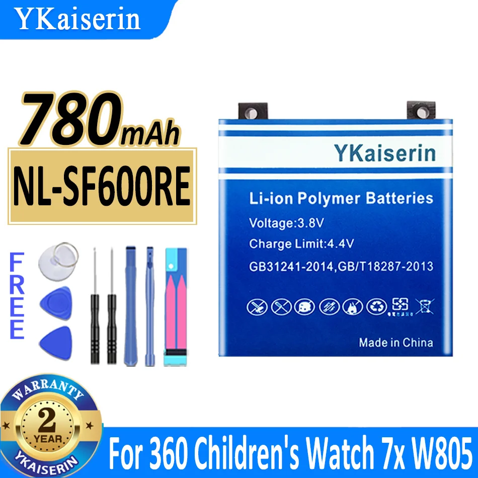 

780mAh YKaiserin Battery NL-SF600RE NLSF600RE For 360 Children's Watch 7X W805 Digital Batteries