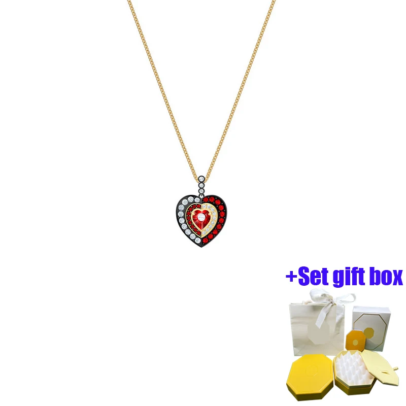 

Модное, очаровательное, романтичное ожерелье с красным сердцем на цепочке до ключиц подходит для красивых женщин, бесплатная доставка