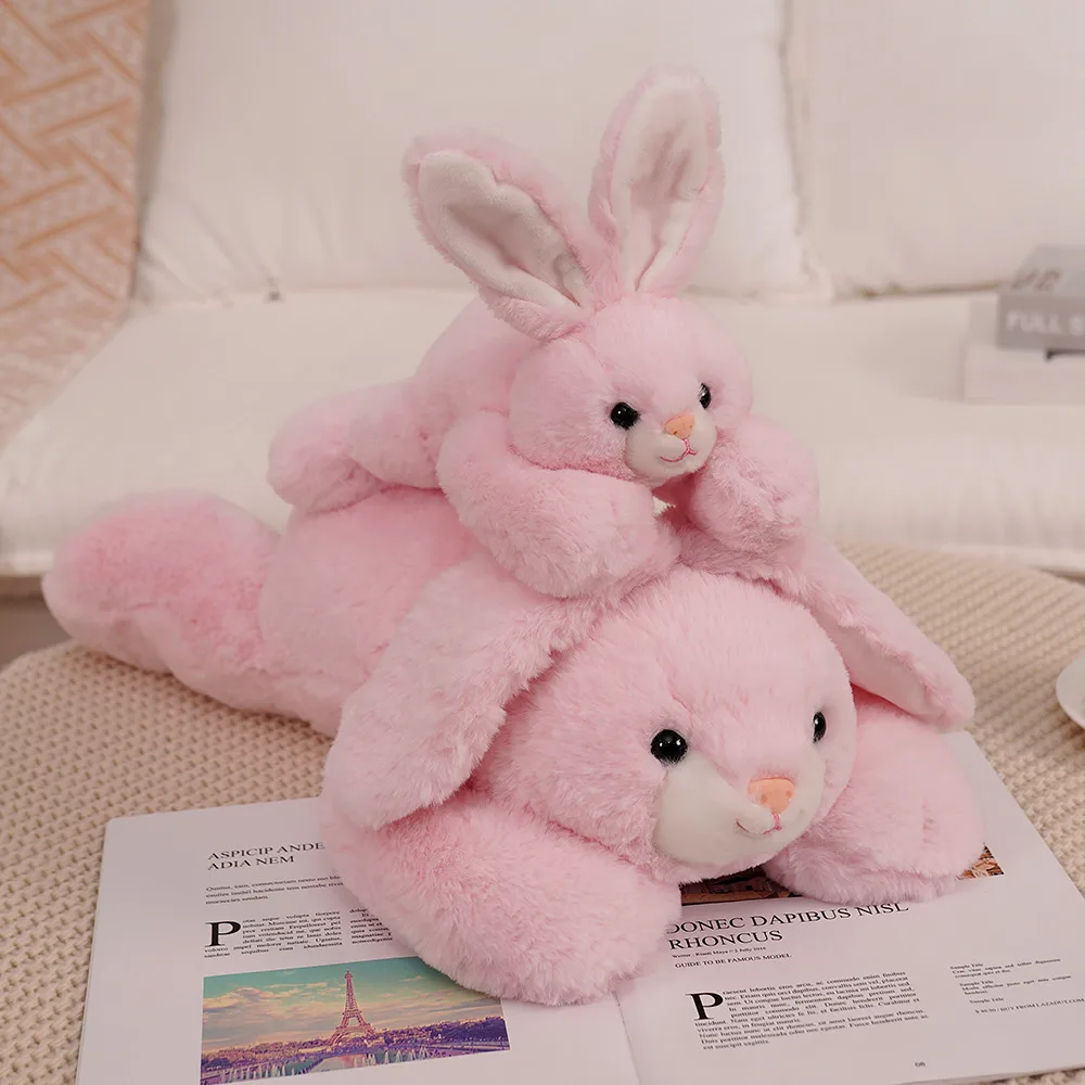 New Super Soft Big Lying Pink Rabbit Toy Stuffed Animals Doll Cushion Bunny Throw Pillow Hug Cuddly Plushies |