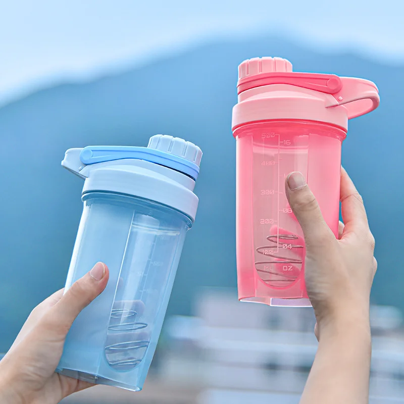 

500ML Shaker Cup Water Bottle for Drink Plastic Leak Proof Sports Bottles Protein Shaker Water Bottle Drinkware BPA FREE