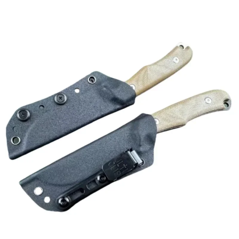 ChrisCR Backpacker Нож с прямым фиксированным лезвием 12C27N Лезвие Micarta Ручка Тактический