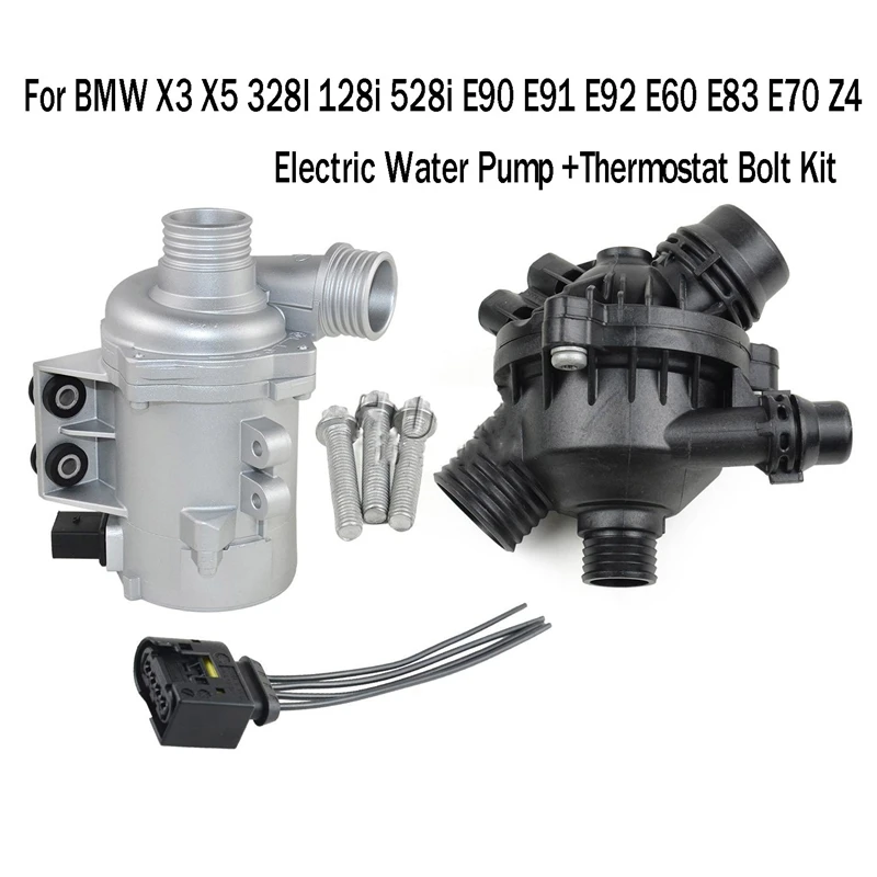 

Электрический водяной насос двигателя + Комплект болтов термостата для BMW X3 X5 328I 128I 528I E90 E91 E92 E60 E83 E70 Z4 11517586925