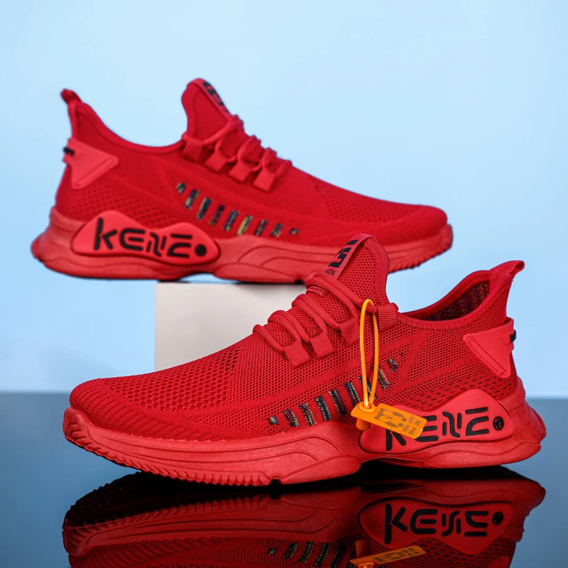 Men Casual Shoes Male Running Shoes Four Seasons Breathable Non-slip Men Mesh Walking Shoes Outdoor Male Sneakers Size 39-47