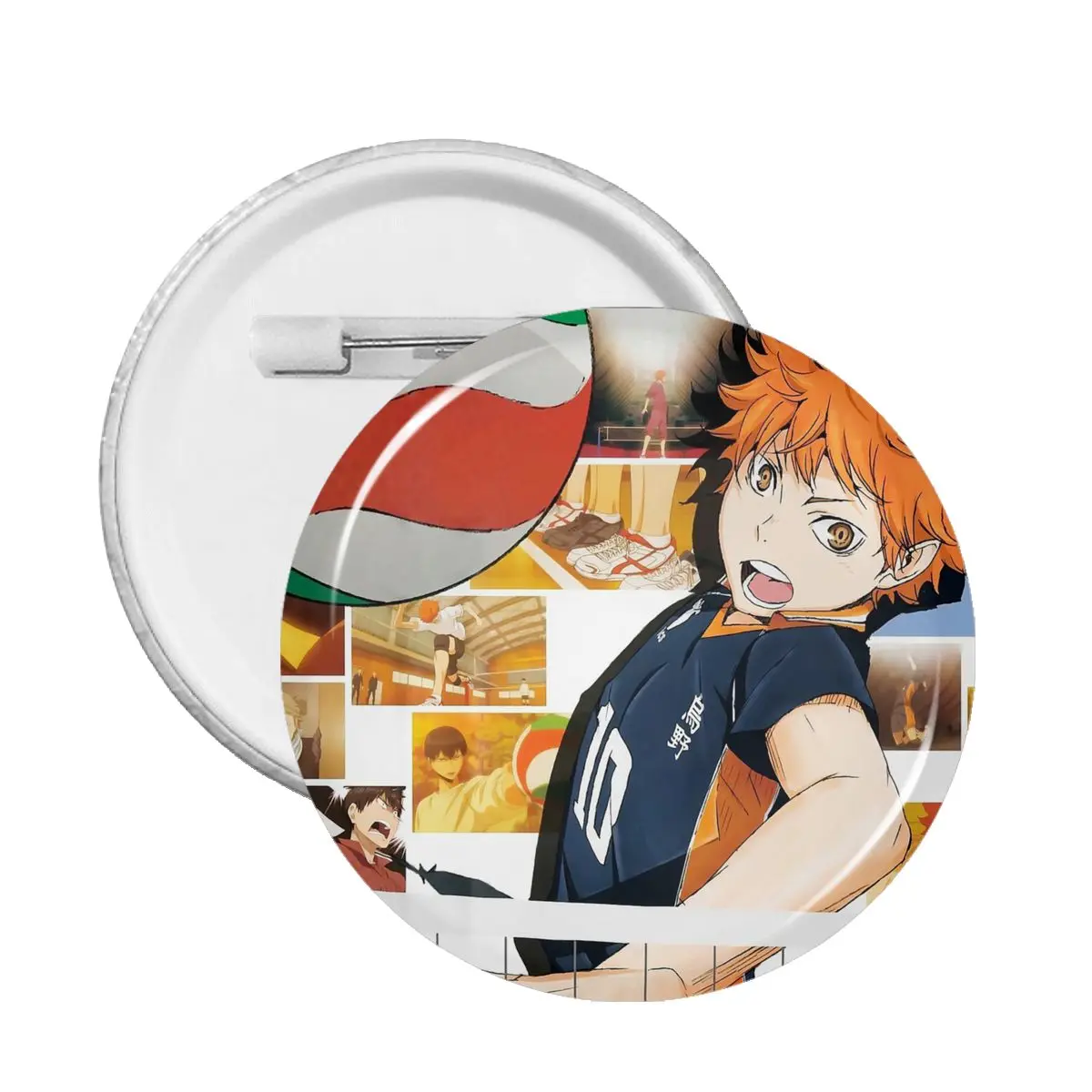 

59mm Japanese Anime Haikyuu Soft Button Pin Funny Badge Hinata Shouyou Volleyball Pins Brooches for Hat Decoration Gift