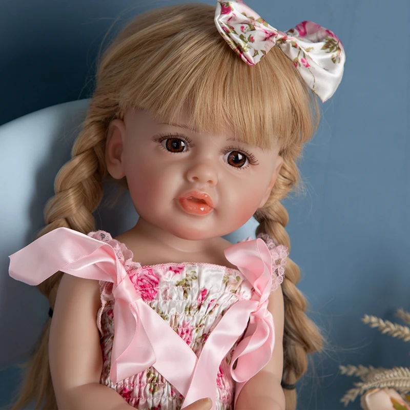 

New Arrive 55CM Soft Full Silicone Reborn Baby Doll Toys Real Touch Betty Finished Bebe Doll Toys Kids Birthday Gift