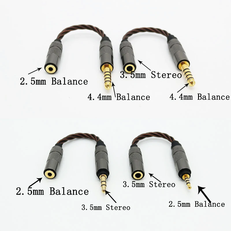 

Conversion cable balance 3.5mm to 4.4mm/2.5mm audio cable 2.5mm to 3.5mm/2.5mm to 4.4mm Adapter cable Lightning/type-c to 3.5mm