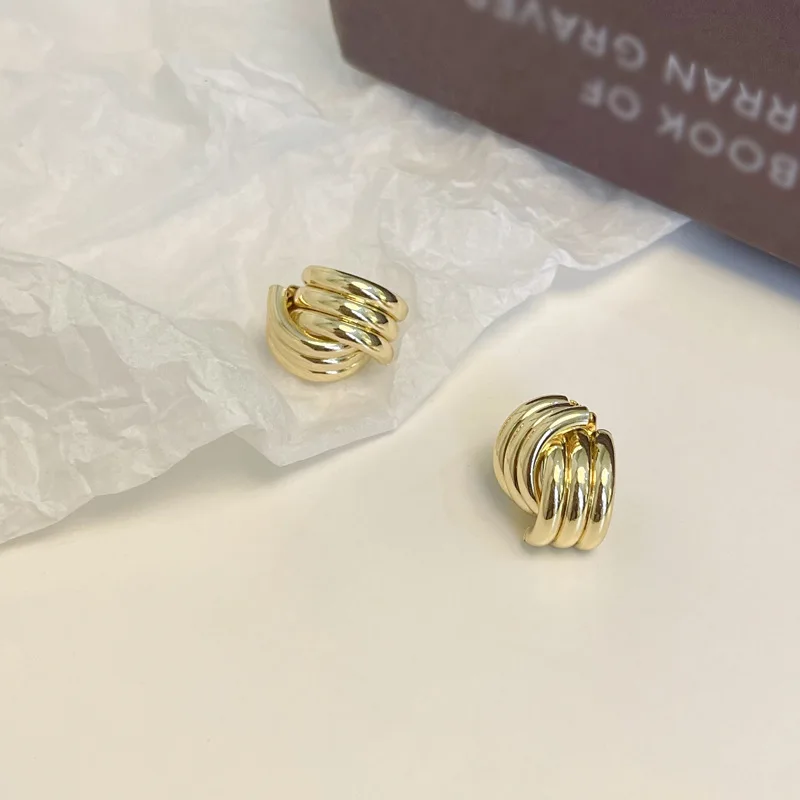 Уникальные зимние короткие Ушные Кольца с модным дизайном железного кольца