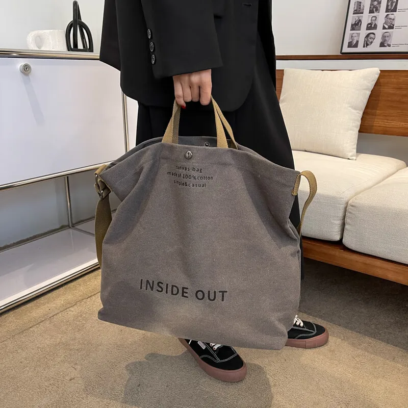 

Large Capacity Handbag Canvas Shoulder Bag Women's Bags Handbags Fashion Simple Tote Casual Design Ladies 2023 Trend Hand Square