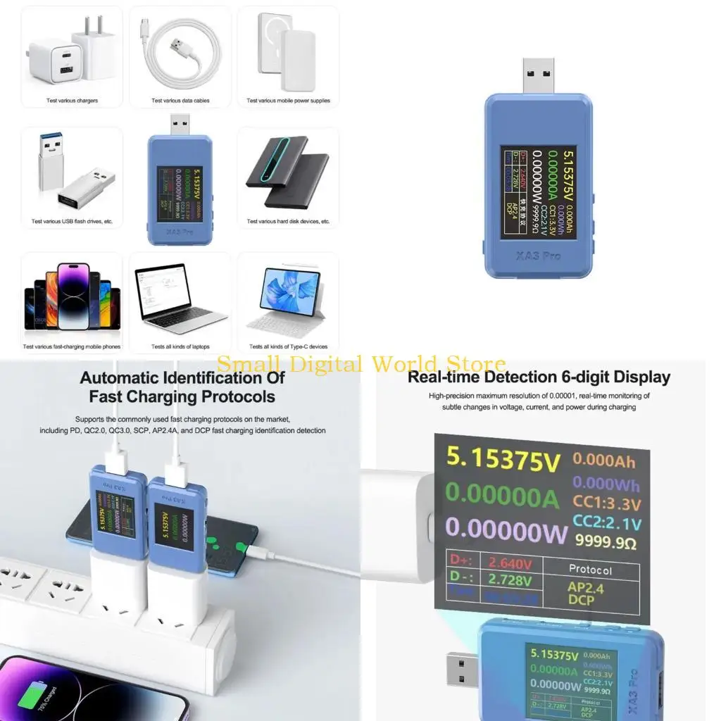 Фото Измеритель тока напряжения USB 77UB для мониторинга параметров зарядки в реальном времени №1