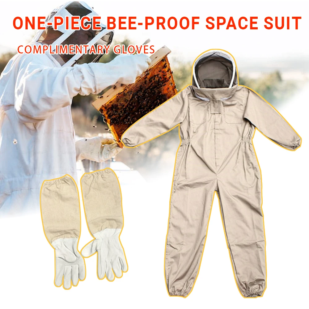 

Костюм пчеловодческий профессиональный, кожаные перчатки для пчеловодства, с вентиляцией на весь корпус, защитная одежда кофейного цвета, для безопасности фермы