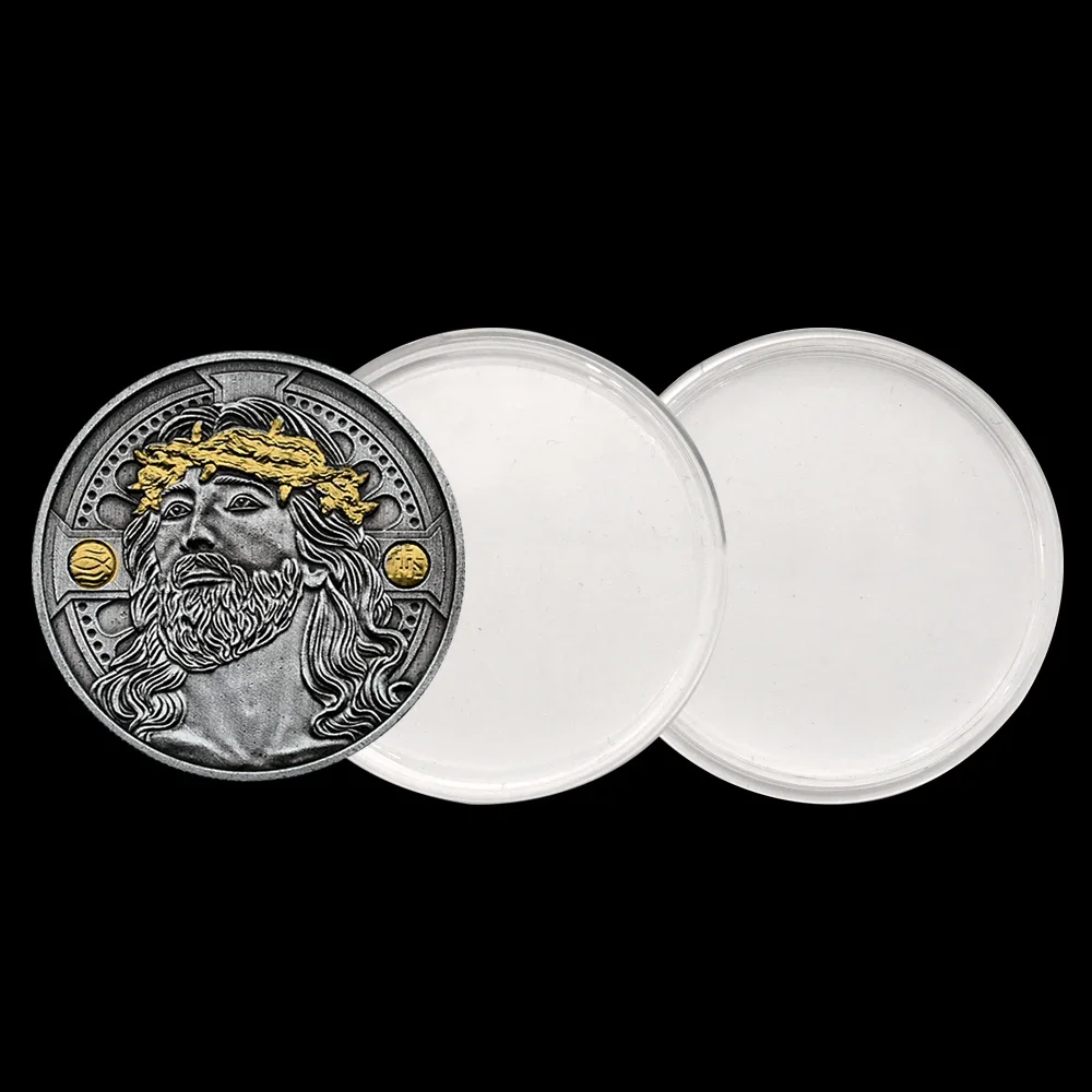 Иисус Ретро никелевая монета Европейская христианская Библия маркер крест Бога