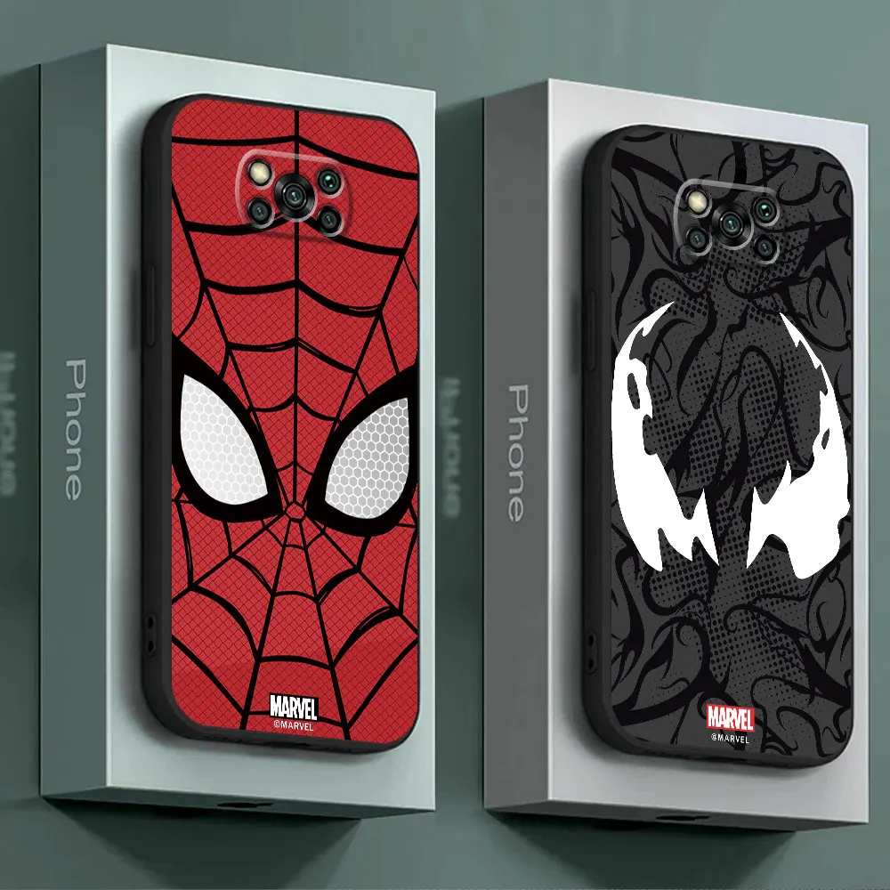 Чехол для телефона с логотипом Marvel Spider Man Venom Xiaomi Poco M5 M3 F5 M4 Pro 5G F1 X3 NFC C40 C50 C51 X4 GT