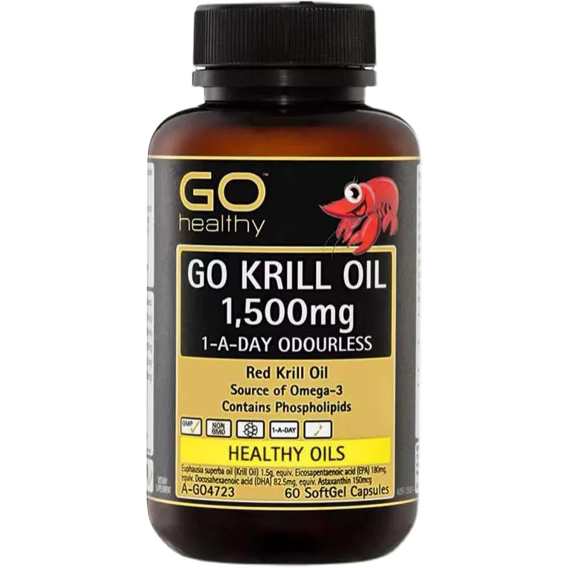 

Newzealand Go Healthy Red Wild Krill Oil 1500mg 60S