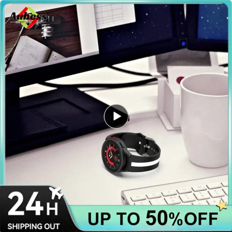 

Silicone Band Smart Watch Wristband For Samsung Galaxy Watch 5 Wristband Watchband Sport Bracelet Two-color Watchband Silicone