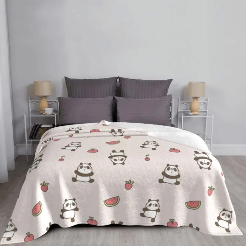 

Cute Panda Cartoon Fleece Winter Kawaii Animal Portable Warm Throw Blankets For Sofa Office Bedspread