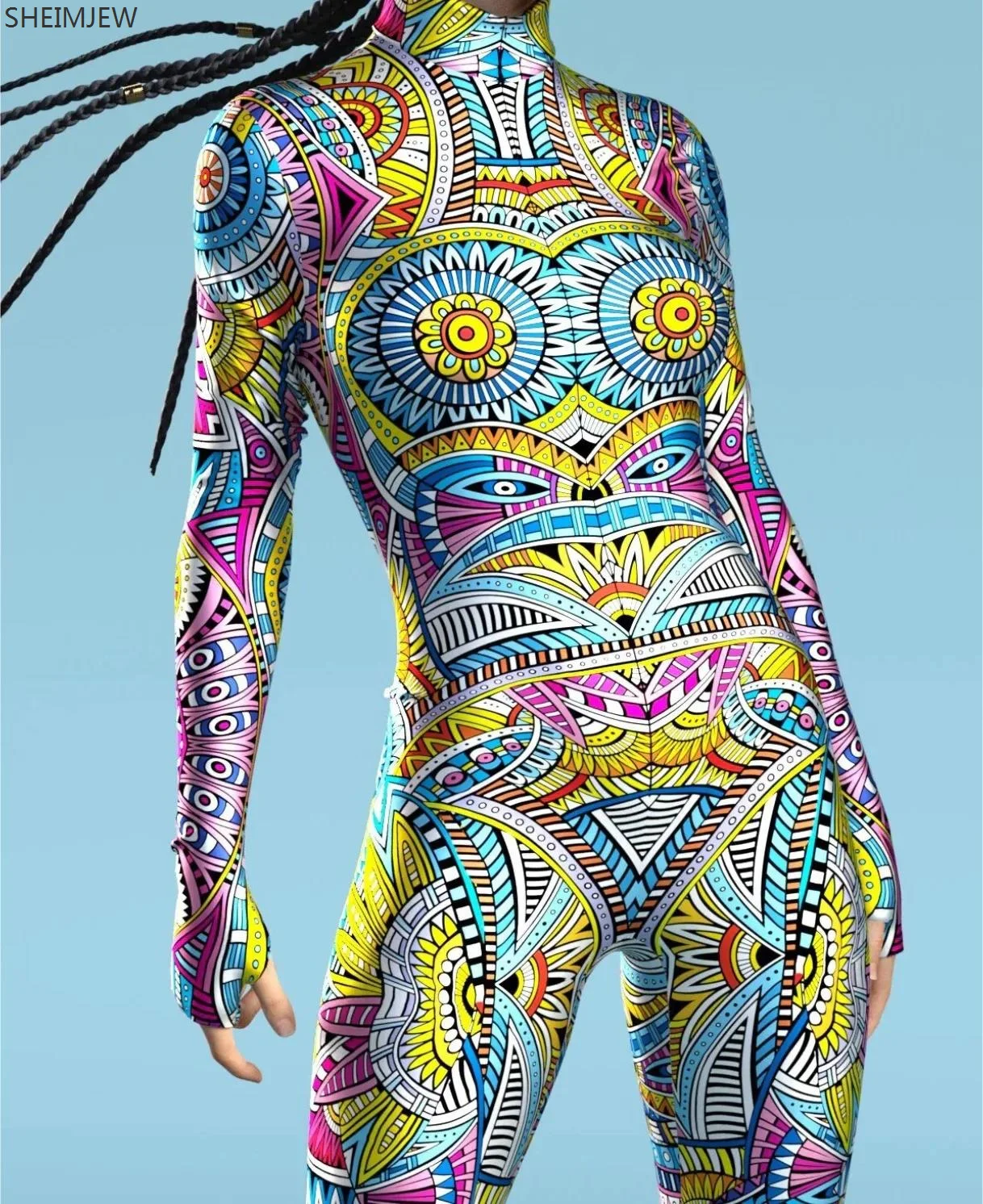 Марокканский Стиль 3D узор комбинезон сексуальный женский косплей Zentai костюм