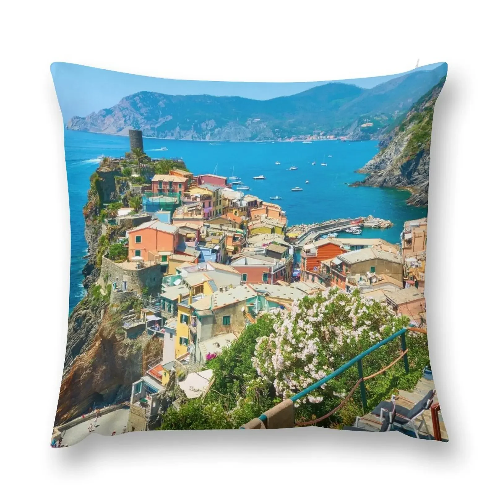 Vernazza Town in Cinque Terre Декоративная подушка Мраморный чехол для диванных подушек Чехлы