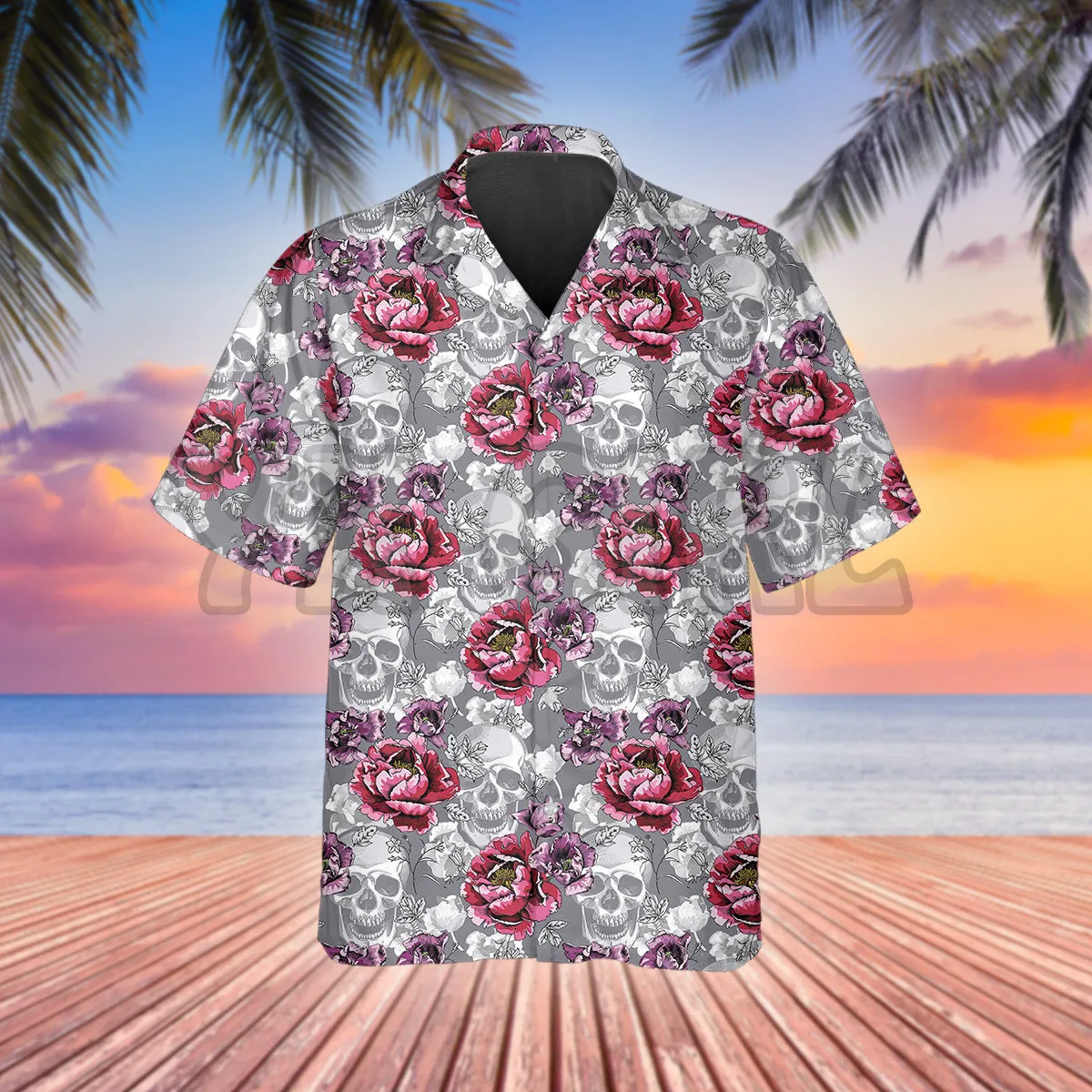 Skull Green Tree 3D All Over Printed Hawaiian Shirt Men's For Women's Harajuku Casual Shirt Unisex