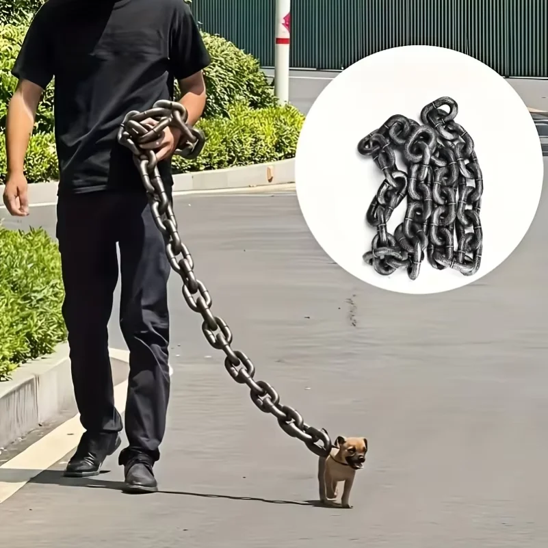 Фото 1 шт. 70-дюймовый забавный канат для собак, пенная цепь для розыгрышей, реквизит для фотосессий, прочное украшение, милый поводок для собак, аксессуары для домашних животных №1