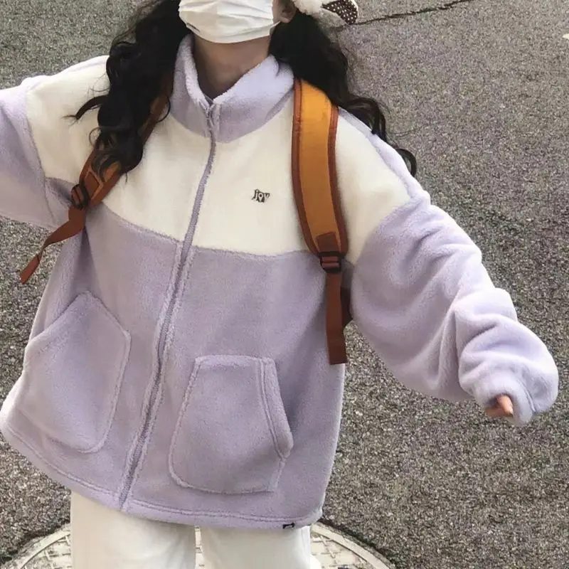 

Куртка женская меховая на молнии, на осень/зиму, Y2K