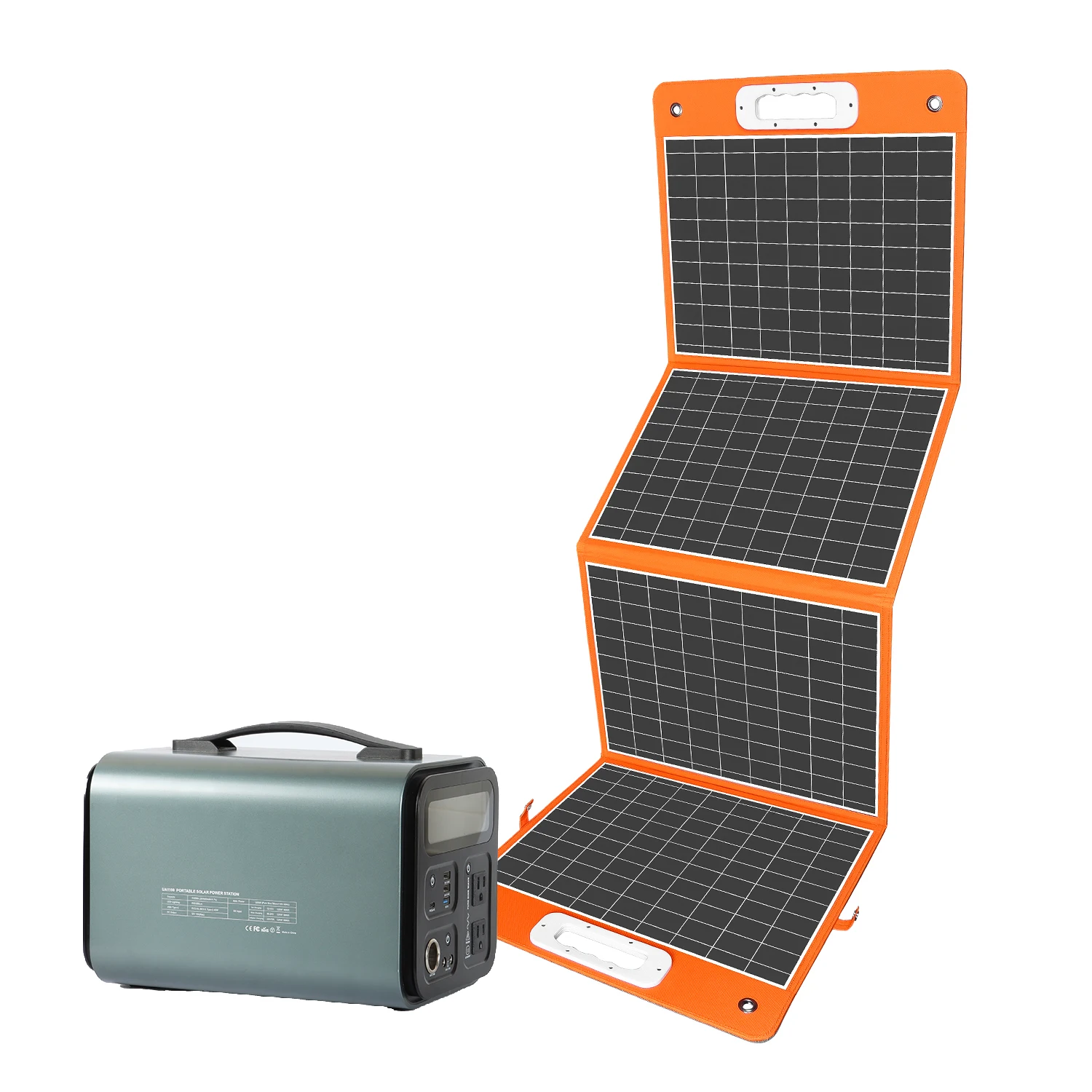 

High Capacity Lithium Battery Solar Generator 1200W Portable Foldable 100W Solar Panel For Camping
