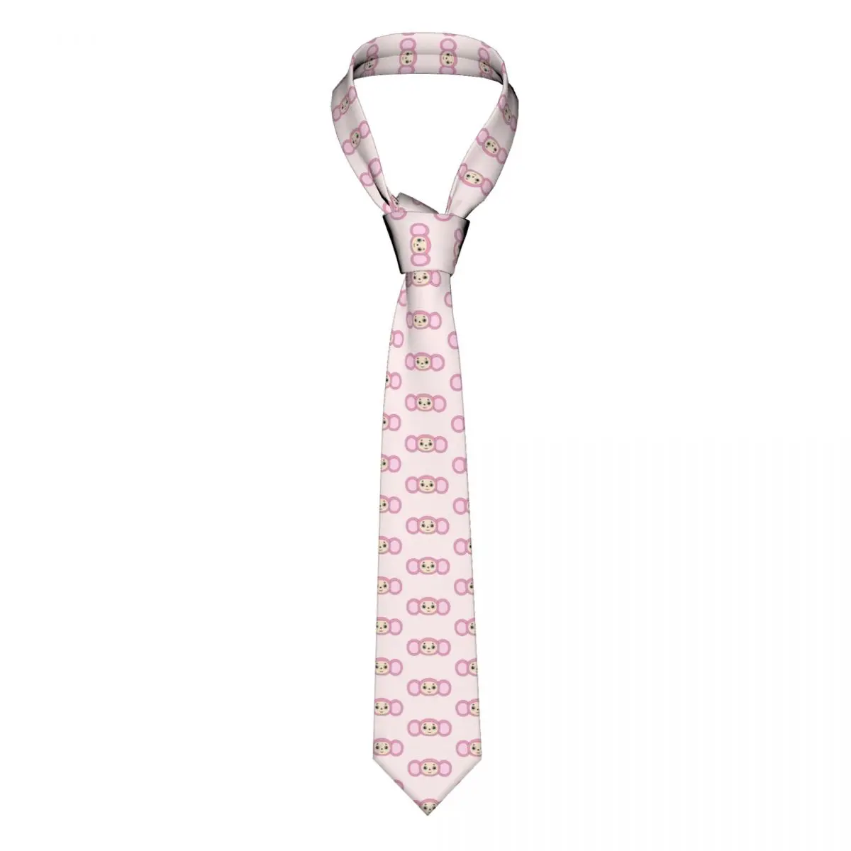 

Pink Cheburashka Unisex Necktie Skinny Polyester 8 cm Classic Neck Ties for Mens Shirt Accessories Cravat Wedding Party