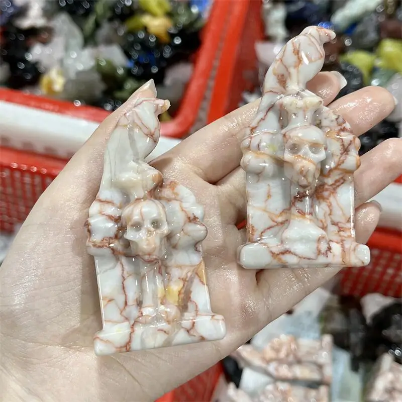 Натуральный красный камень из сети перекрестная вырезка надгробие на Хэллоуин