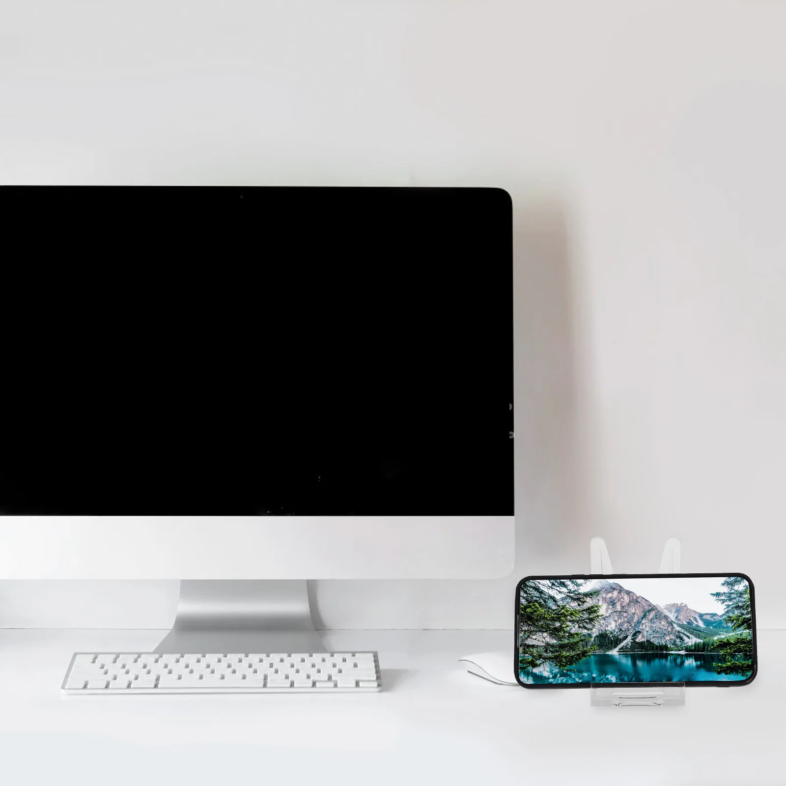 

10 Pcs Acrylic Display Stand Desktop Phone Resin Crafts Plate Holder Holders Stands