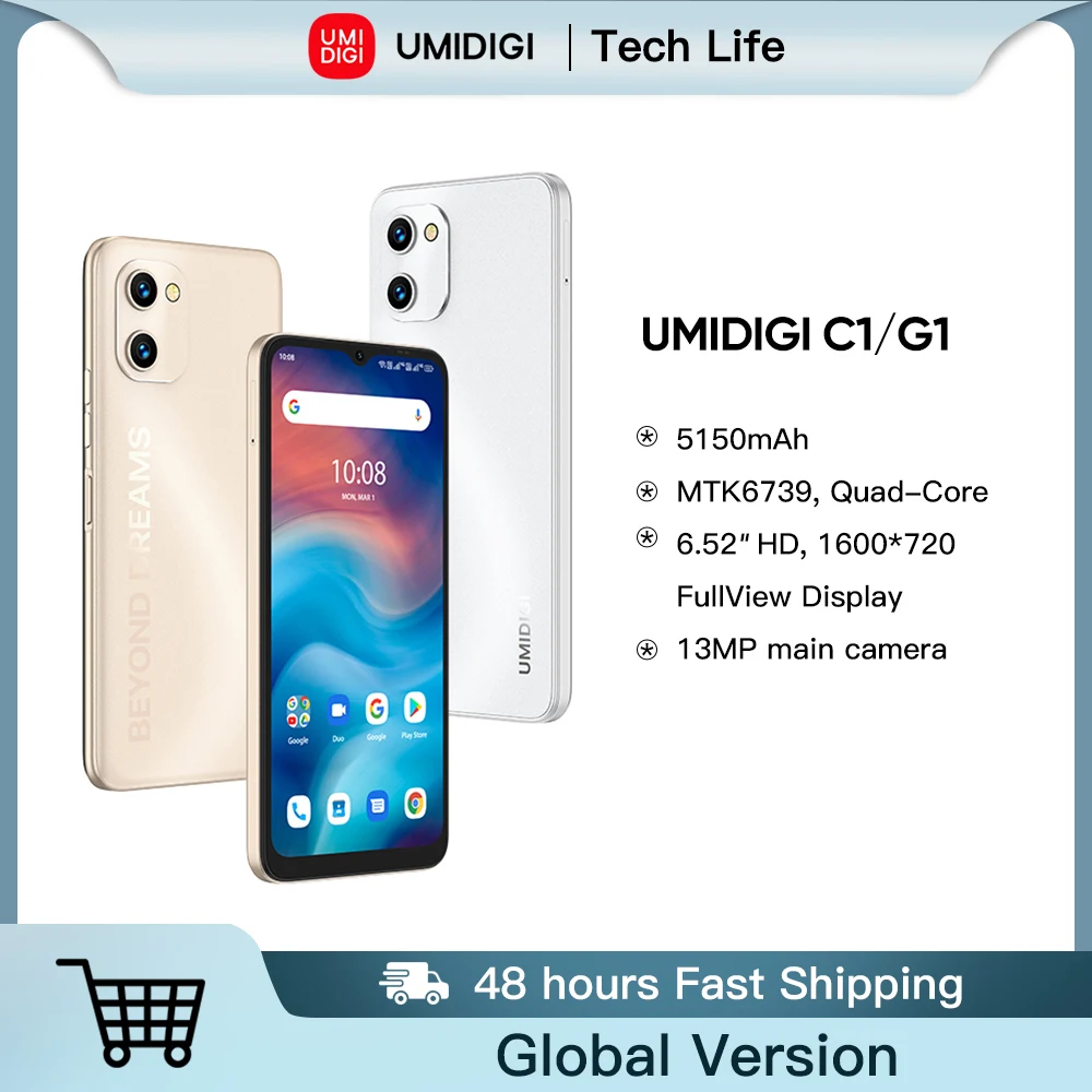 UMIDIGI C1&G1 3GB 32GB Global Version 5150mAh Battery Face ID 6.52