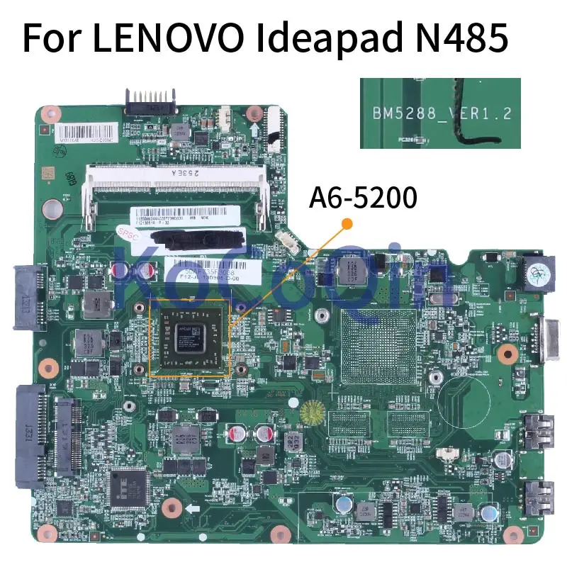 

Материнская плата bm5288 _ ver1.2 AM5200 DDR3 для ноутбука LENOVO Ideapad N485