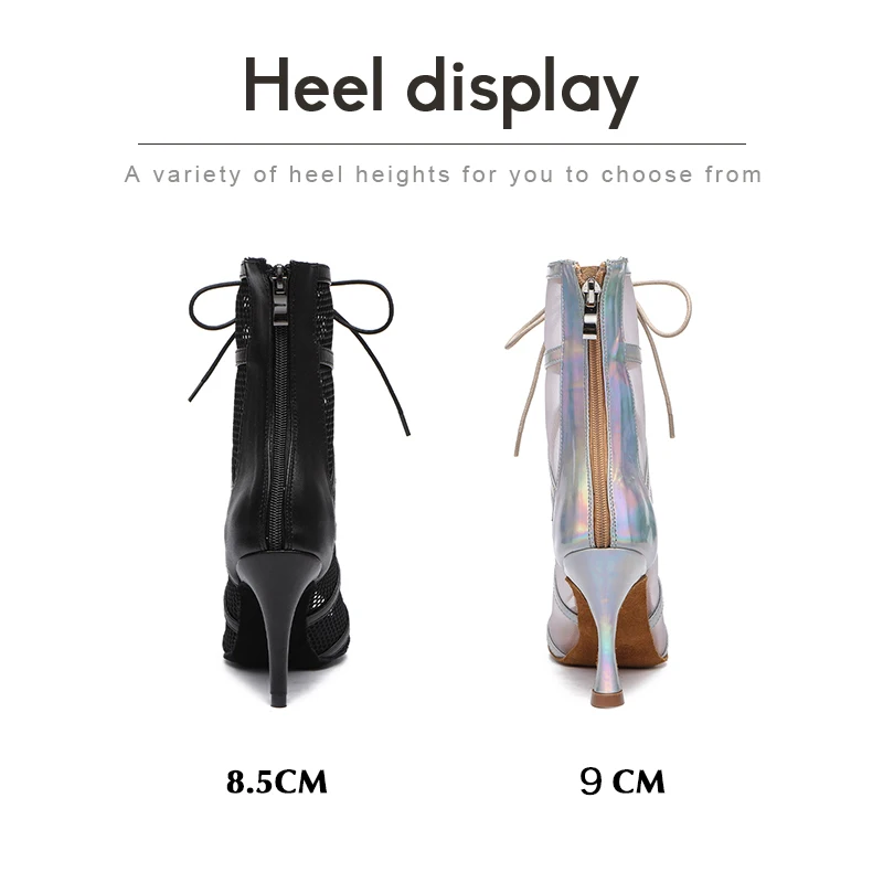 DKZSYIM Women's Party Boots Women Sexy stilettos High Heels Dance Shoes Black Gilrs Soft Sole Salsa Dancing Shoes Ballroom 2022