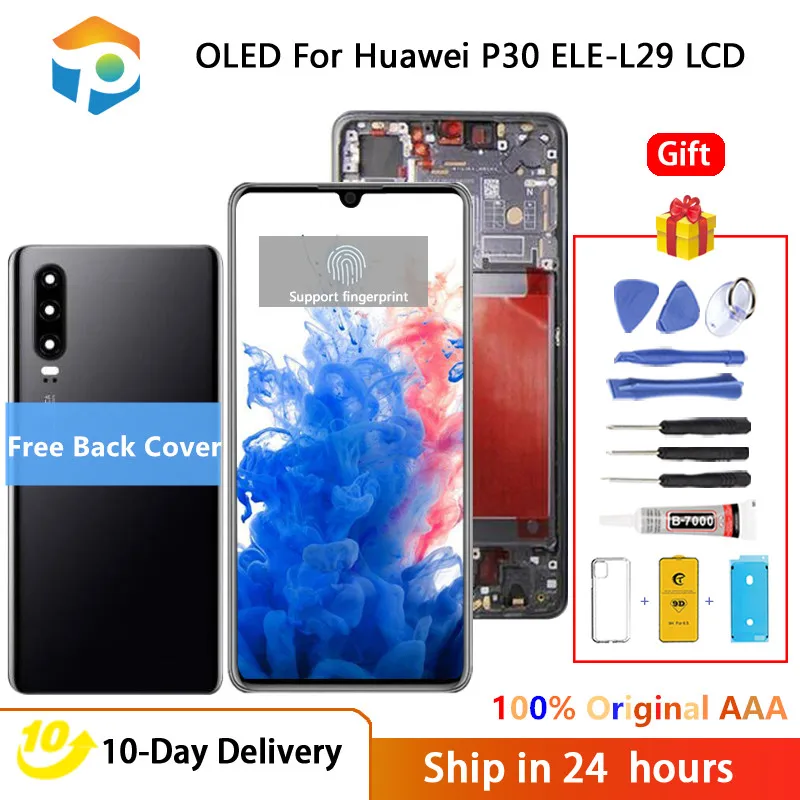 Grade AMOLED For HUAWEI P30 LCD ELE-L29 ELE-L09 ELE-AL00 Display Touch Screen Digitizer Replacement Parts For Huawei P30 Screen