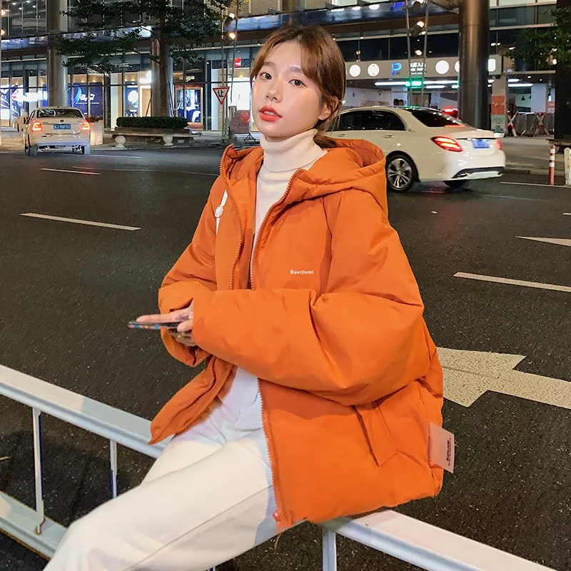 2023 Winter Down Jacket Women Hooded Coat Female Thick Cotton Padded Ladies Overcoat Solid Colors Hoodies New Casual Loose Parka