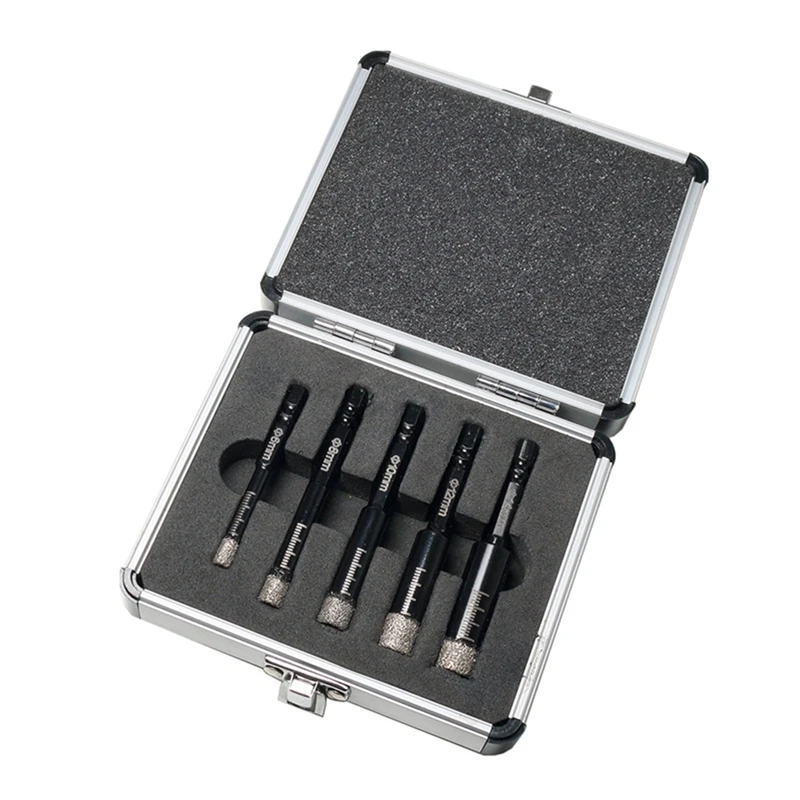 

5-Piece Vacuum Brazed Diamond Core Drill Is Suitable For Ceramic Marble Tiles Stone Glass
