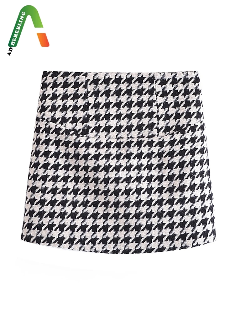 Женская твидовая юбка-карандаш Adherebling повседневная шерстяная с высокой талией и