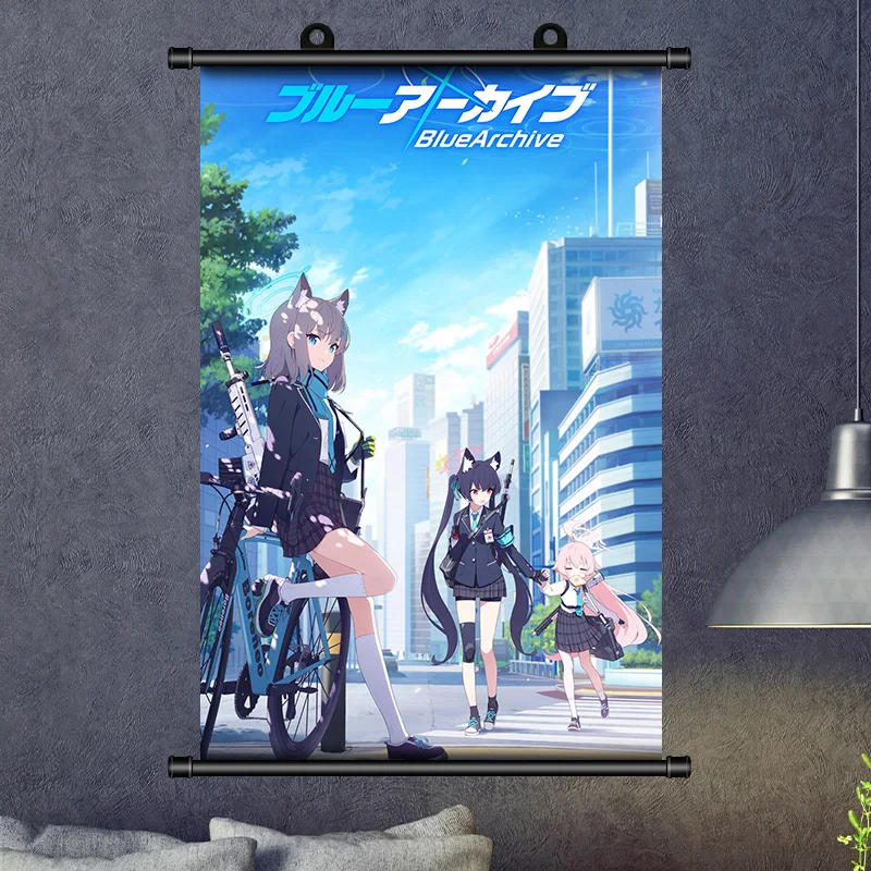 Синий архив ихиноза Асуна кактуте Карин плакат тканевый настенный свиток домашний декор аниме плакат 20*30 см подарки косплей