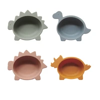 new design baby silicone dinosaur feeding bowl kids toddler assist set bpa free high quality silicone dinnerware baby plate