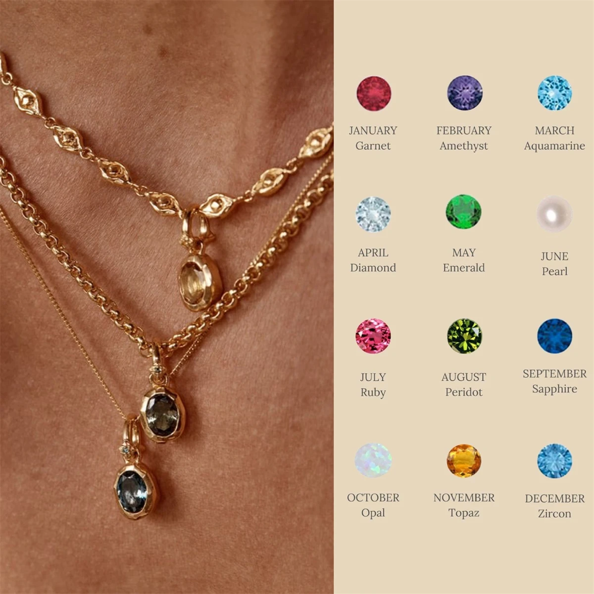 Хит продаж в Instagram камень для 12-го дня рождения подвеска DIY12 циркониевое ожерелье