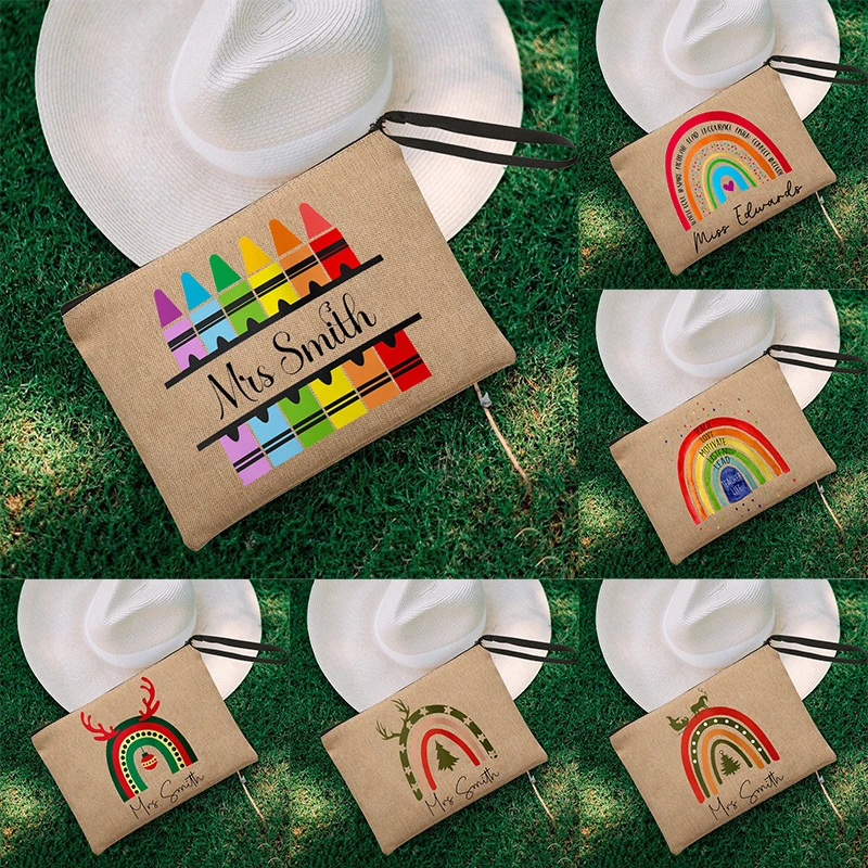 Индивидуальное Имя ученика вернуться в школу день рождения учителя Рождество Новый год подарок зеркало косметическая сумка-карандаш Индивидуальное Имя ученика вернуться в школу день рождения учителя Рождество Новый год подарок зеркало косметическая сумка-карандаш