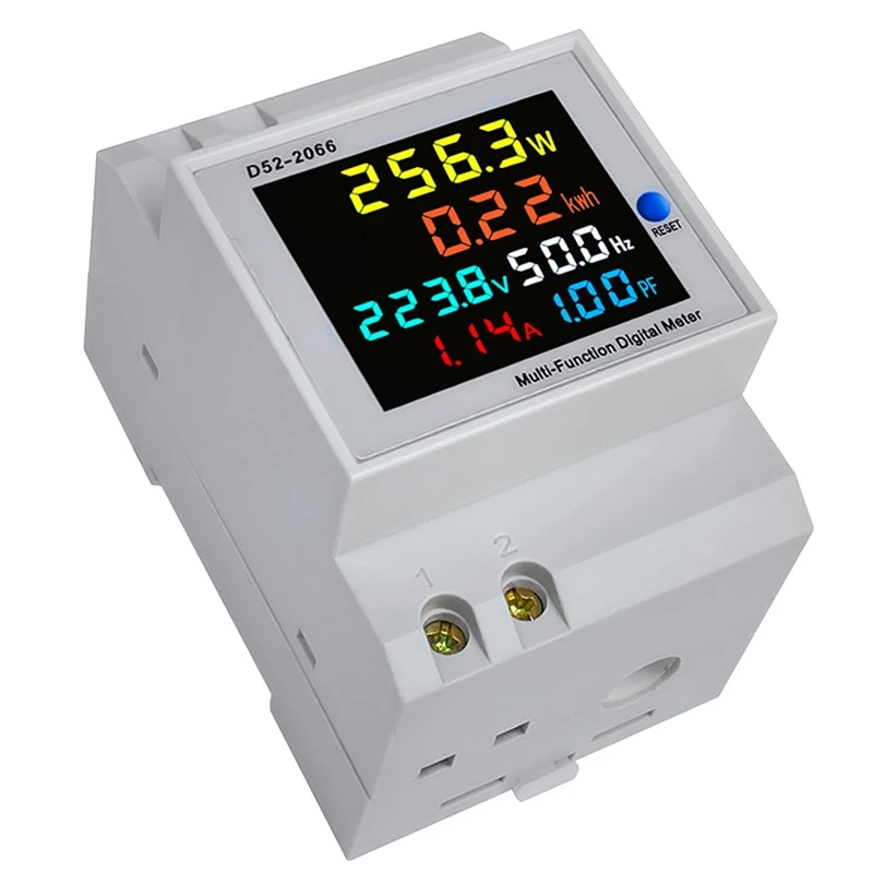 

6 IN1 Display Smart Meter AC40-300V Built-In CT Monitor Voltage Current Power KWH Electric Frequency Meter D52-2066