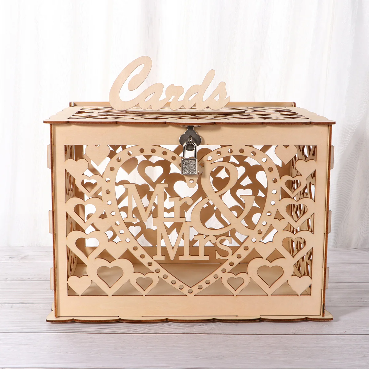 

Box Wedding Wooden Wood Sign Holder Shower Table Diy Reception Bridal Money Gift Envelope Rustic
