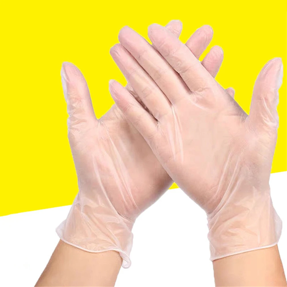 

50pcs/box Disposable Gloves Powder-free Pvc Transparent Latex Gloves Dishwashing Rubber Kitchen Food Handling Household Gloves