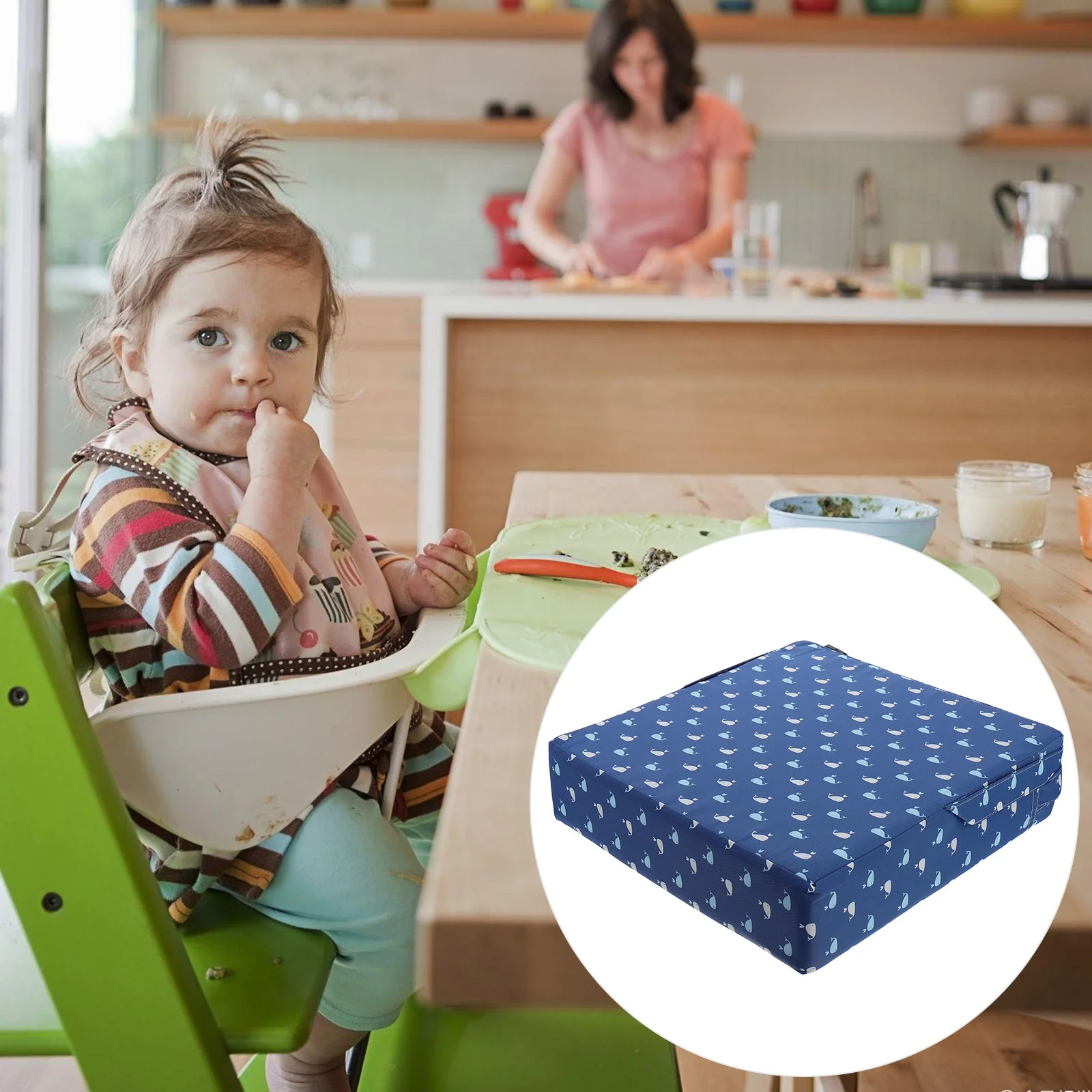 

Dining Chair Booster Cushion with Buckle Dining Pad Chair Increasing Cushion Washable Thick Chair Pad for Toddlers Kids Infants