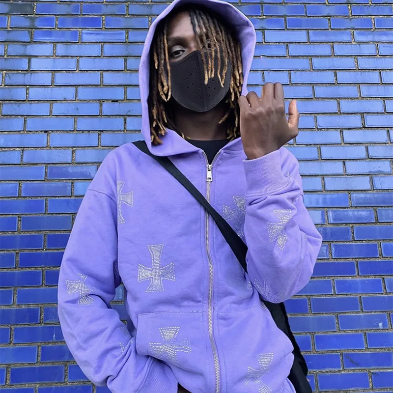 

Y2K сказочные гранж осенние наряды Moletom стразы на молнии толстовки оверсайз E-girl винтажные свитшоты с длинным рукавом и надписью