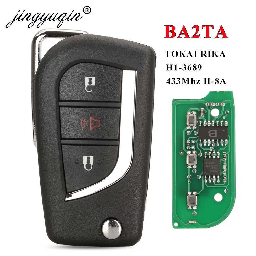 Флип-ключ для автомобиля jingyuqin FCC BA2TA для Toyota Vios Hilux RAV4 Yaris 2015 + 433 МГц 8A чип 89070-0KB40 TOKAI RIKA H1-3689 Fob Флип-ключ для автомобиля jingyuqin FCC BA2TA для Toyota Vios Hilux RAV4 Yaris 2015 + 433 МГц 8A чип 89070-0KB40 TOKAI RIKA H1-3689 Fob