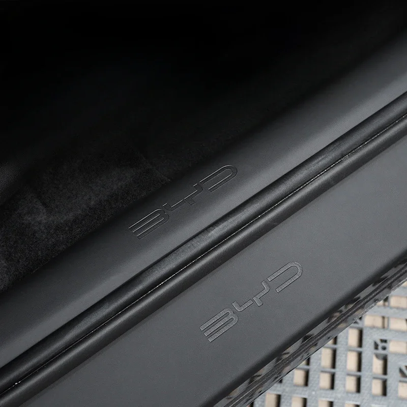 Кожаные наклейки на дверные пороги для BYD Yuan педали приветствия в салоне